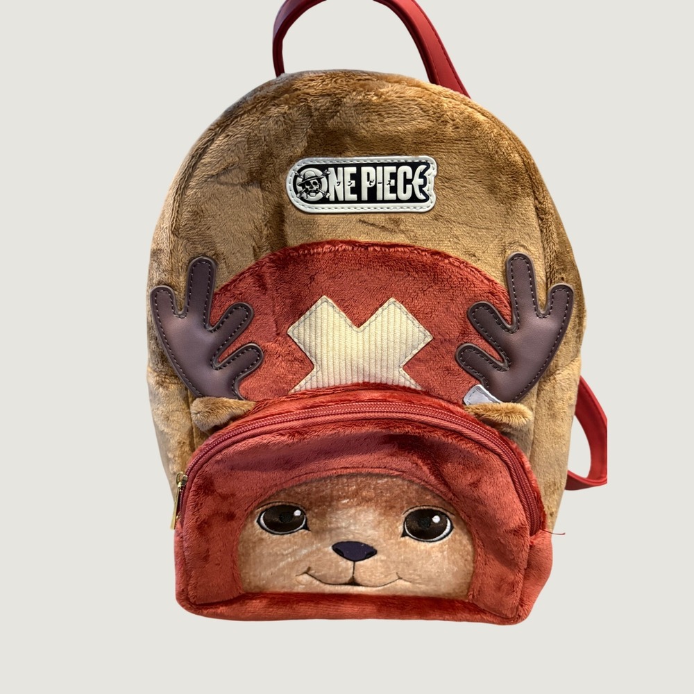 Tony Chopper Plush Mini Backpack Brown Red Anime Bag Netflix NWOT